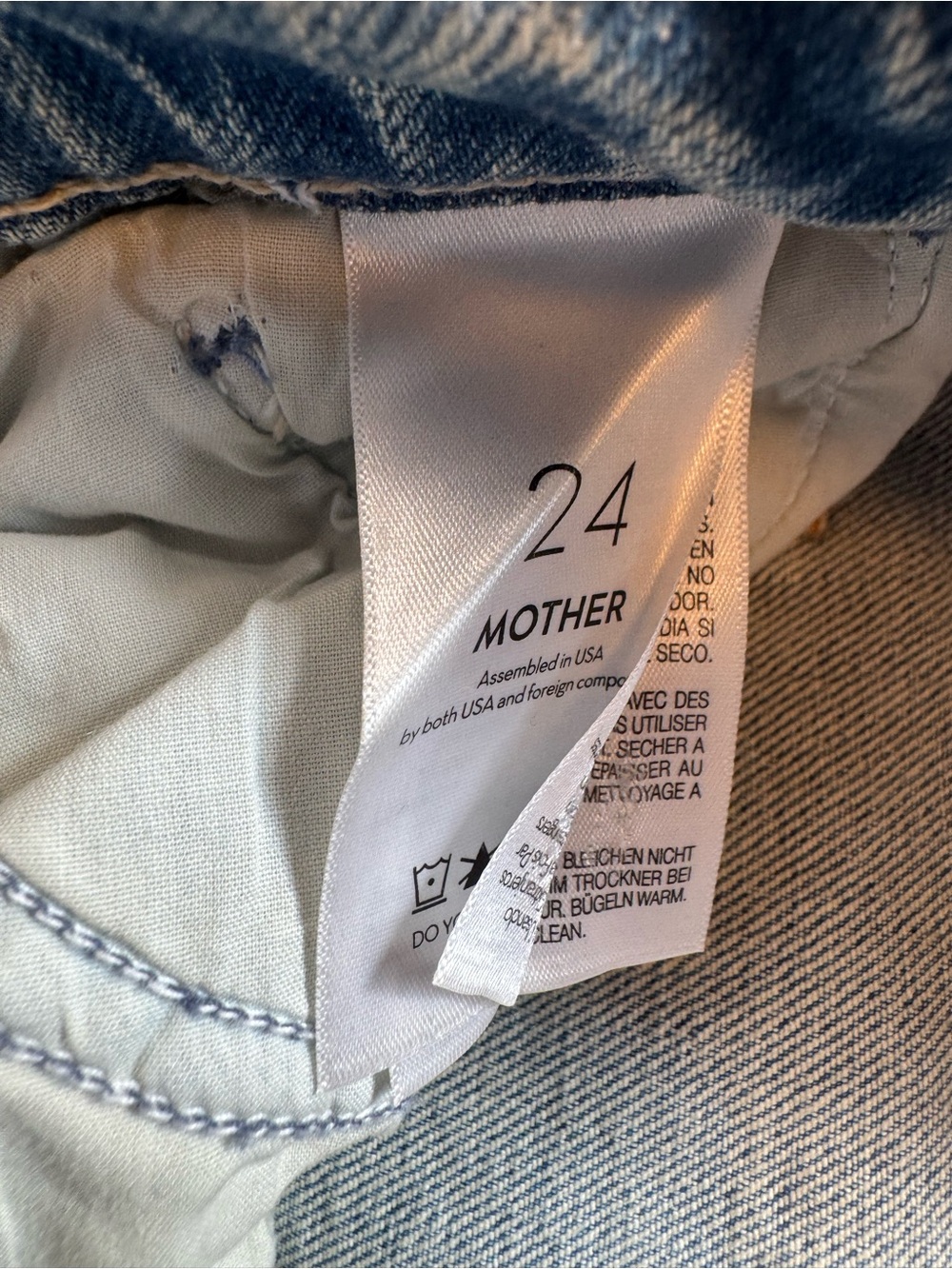 Mother Denim x Carolyn Murphy Patchwork Tomcat Ankle Undone Hem in New Hobbies - Picture 9 of 11